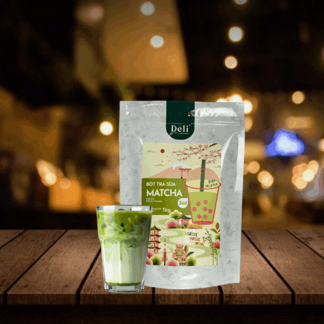 Bột trà sữa matcha 3in1 Déli - 1kg (25 ly)