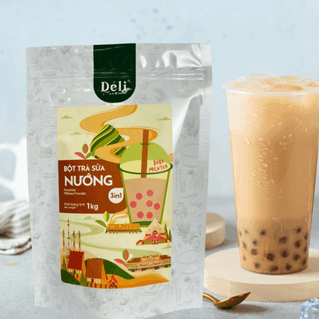 Bột trà sữa nướng 3in1 Déli - 1kg (25 ly)