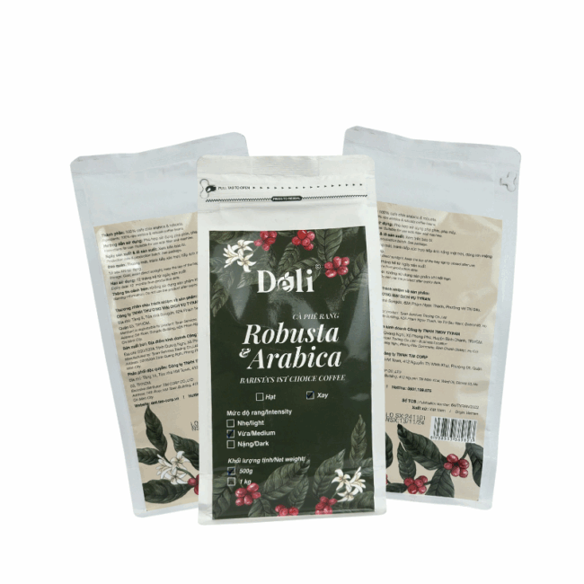 Cà Phê Bột Rang Xay 500g - 100% Robusta & Arabica - Hình ảnh 3