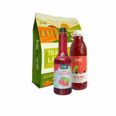 Combo Trà Ổi Hồng [Trà Lài 400gr + Mứt Ổi 1L + Siro Ổi 1L Déli]