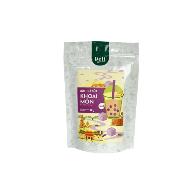 Combo Bột trà sữa khoai môn 1Kg + truyền thống 3in1 1Kg Déli - Hình ảnh 4
