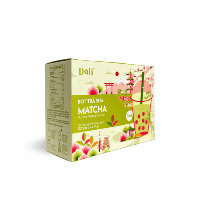 Bột Trà Sữa Matcha 3in1 Déli - 320g (Hộp/8 gói) - Image 2
