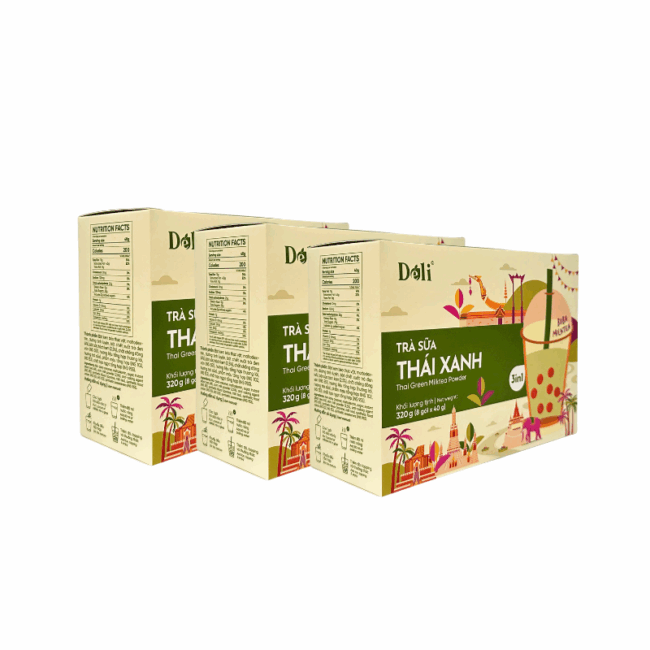 Bột Trà Sữa Thái Xanh 3in1 Déli - 320Gr (Hộp/8 gói) - Hình ảnh 5