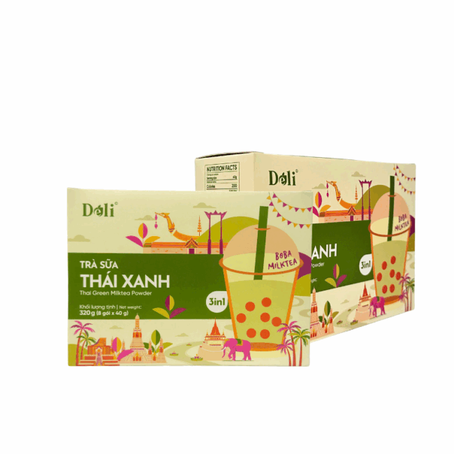 Bột Trà Sữa Thái Xanh 3in1 Déli - 320Gr (Hộp/8 gói) - Hình ảnh 4