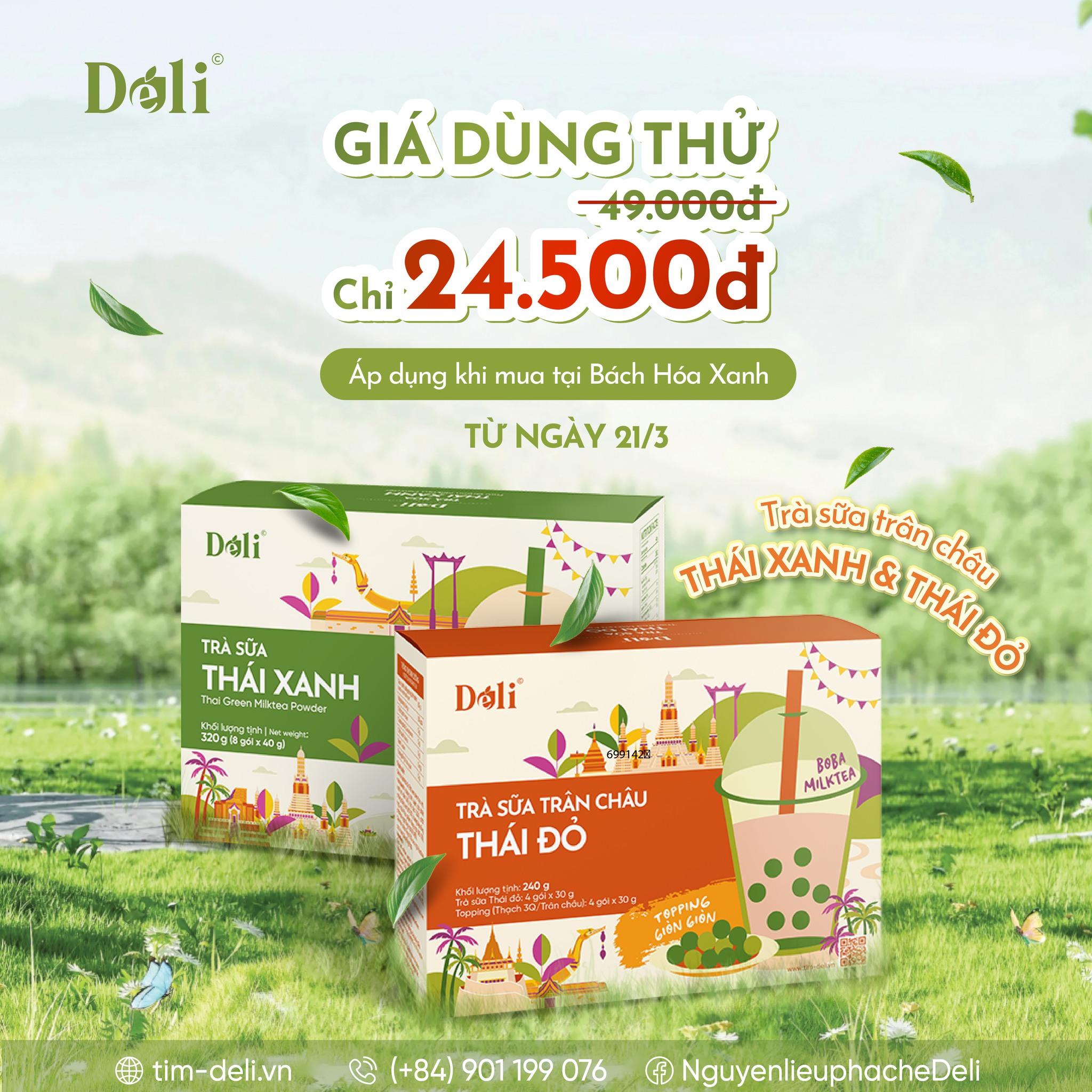 TRÀ SỮA TRÂN CHÂU 3IN1 DÉLI – GIÁ DÙNG THỬ CHỈ 24.500đ TẠI BÁCH HÓA XANH!