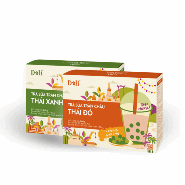 Hộp Trà Sữa Trân Châu Thái Xanh Déli 3in1 - Hình ảnh 5