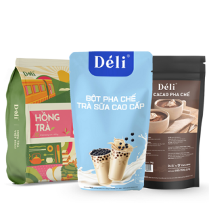 Combo Trà Sữa Chocolate [Bột Sữa Cao Cấp 1Kg + Bột cacao pha chế 1Kg + Hồng trà 400Gr Déli]